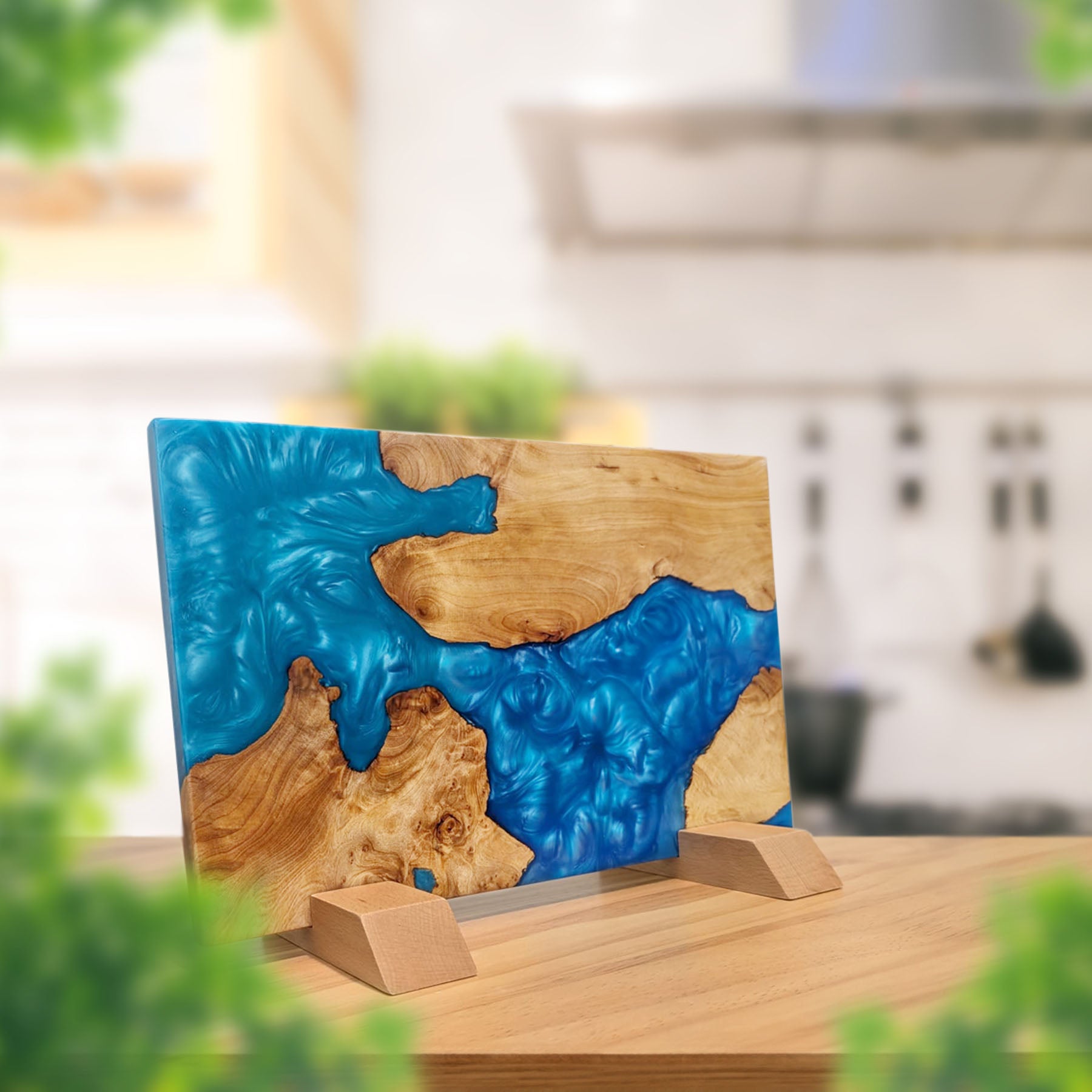 Handcrafted Magnetic Knife Holder with Epoxy Resin Design