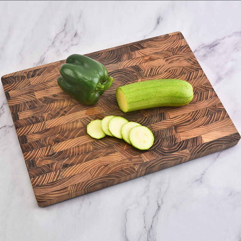 Artisan End Grain Cutting Board - Natural Wave Pattern